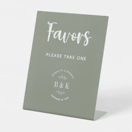 Grüne botanische Gastgeschenke Hochzeiten Sockelschild