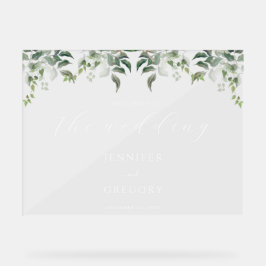 Grüne Botanische Hochzeit Acrylschild