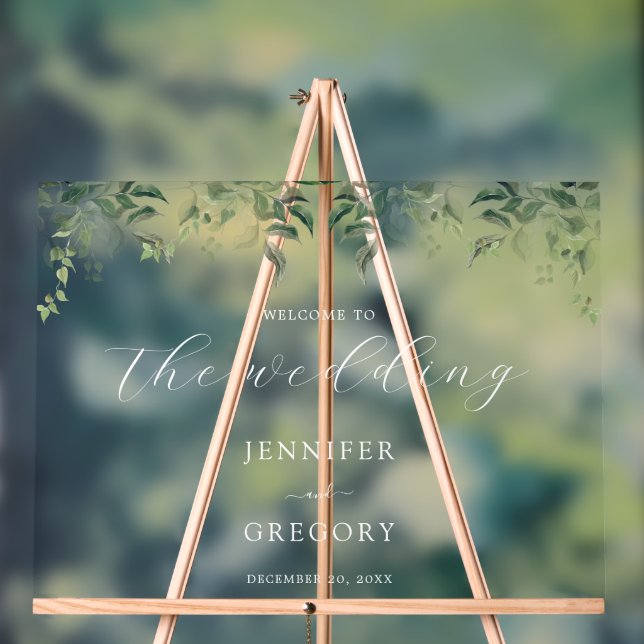 Grüne Botanische Hochzeit Acrylschild (Neutral)