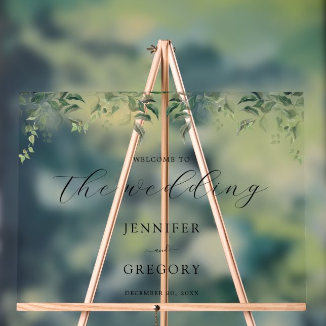 Grüne Botanische Hochzeit Acrylschild (Neutral)