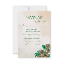 Grüne botanische Hochzeits-RSVP-Karte