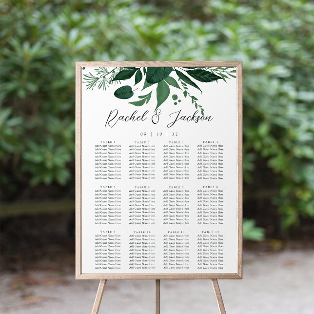 Grüne botanische Hochzeitssattelkarte für Wildwäld Poster (Von Creator hochgeladen)