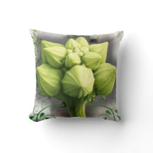 Grüne botanische Kürbisblütenknospe Makro Kunst Ki