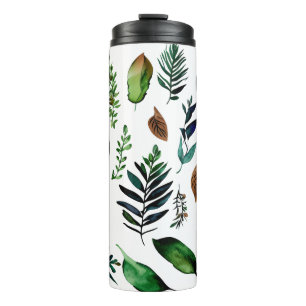 Grüne botanische Natur mit Blättern Thermosbecher