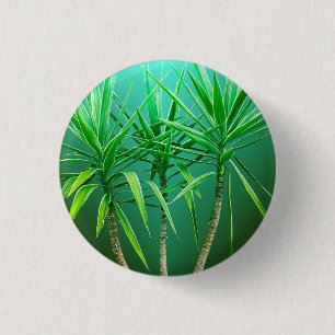 Grüne botanische Palmenbaum-Kissen Button