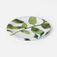 Grüne botanische Pflanze Glam Blätter Hochzeit Pappteller (Schrägansicht)