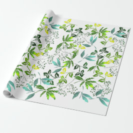 Grüne botanische Schriftzüge Geschenkpapier