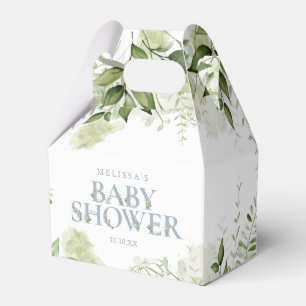 Grüne Botanische Staubblaue Babyparty Geschenkschachtel