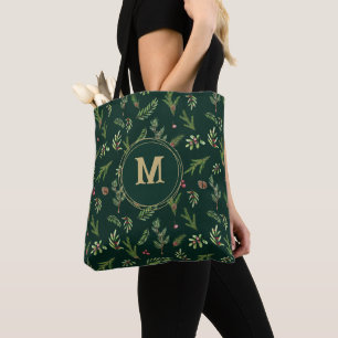 Grüne botanische und moderne Foto Fleece Tasche