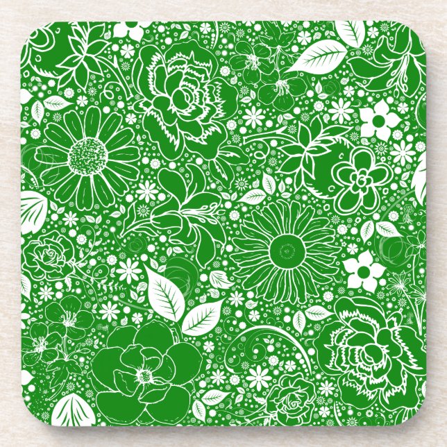 Grüne botanische UNTERSETZER (Vorderseite)