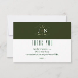Grüne Botanische Wald Minimal Hochzeit Vielen Dank Dankeskarte