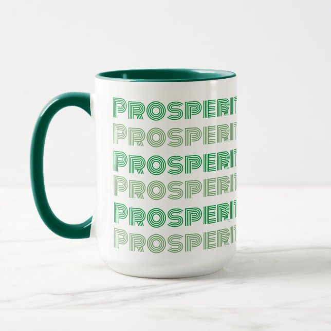 Grüne Botschaft des niedlichen Think Rich Thinkens Tasse (Links)