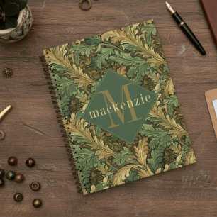 Grüne Bräunliche Blattwerk William Morris Elegante Planer