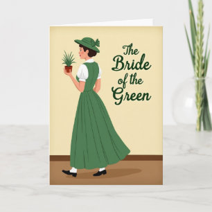 Grüne Braut Elegante Frau Karte