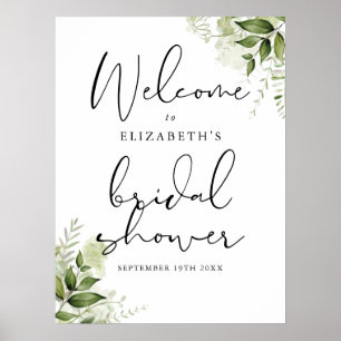 Grüne Brautparty Begrüßungszeichen Poster