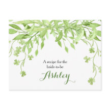 Grüne Brautparty Blumenkarte