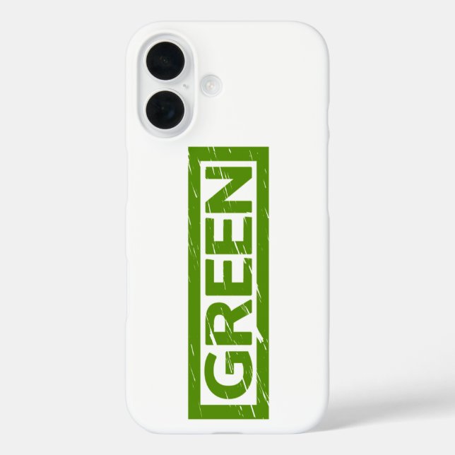 Grüne Briefmarke iPhone 16 Hülle (Rückseite)