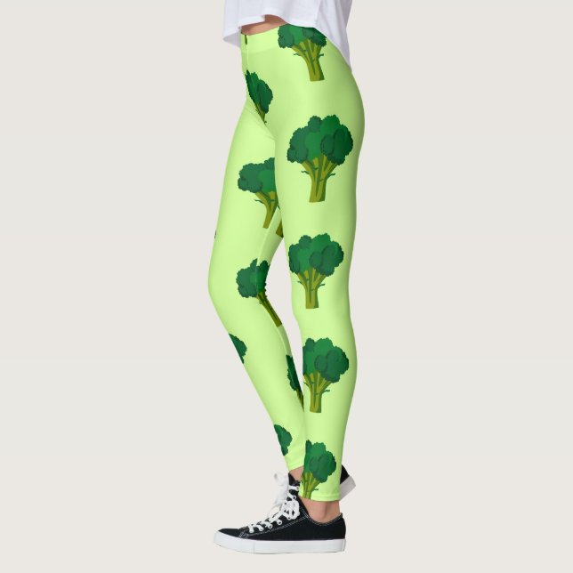 Grüne Brokkoli Gemüse gesunde Ernährung Veggie Leggings (Links)