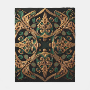 Grüne Bronze Dekoration Karierter Muster Fleecedecke