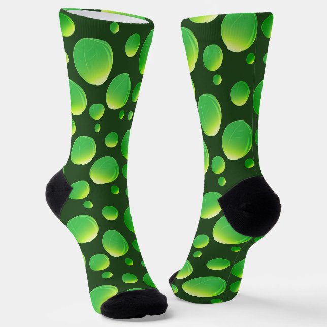 Grüne Brussel Sprout Gemüse Socken (Gewinkelt)