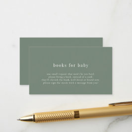 Grüne Bücher für Babyduschkarte Begleitkarte