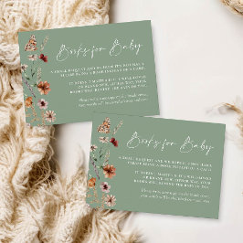 Grüne Bücher von Boho Floral Sage für die Babykart Mitteilungskarte