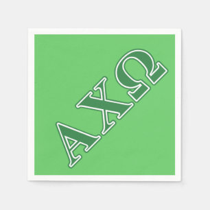 Grüne Buchstaben Alphi Chi-Omegas Serviette