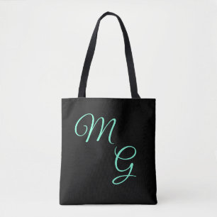 Grüne Buchstaben auf schwarz Tasche