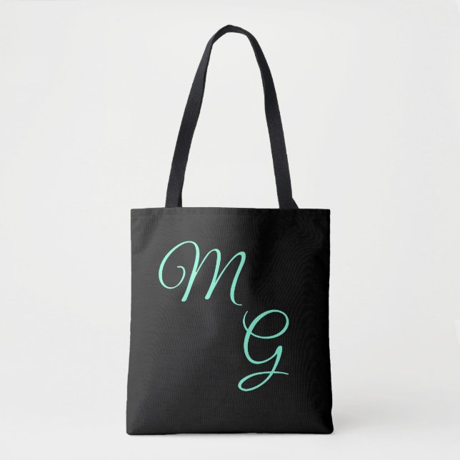 Grüne Buchstaben auf schwarz Tasche (Vorderseite)