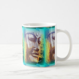 grüne Buddha-Gesichter Kaffeetasse
