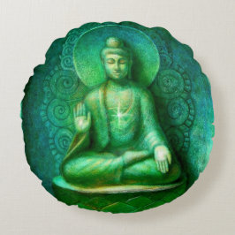 Grüne Buddha-Zen-Meditations-rundes Kissen
