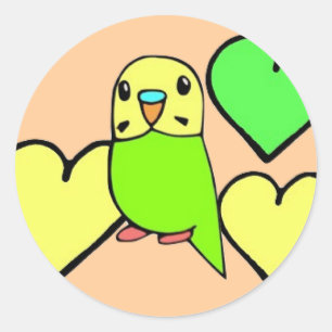 Grüne Budgie Aufkleber