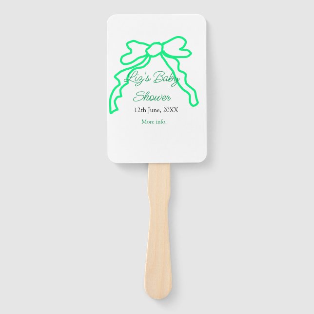 Grüne Buggreife Babydusche hinzufügen Datum modern Fächer (Vorderseite)