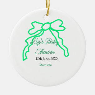 Grüne Buggreife Babydusche hinzufügen Datum modern Keramik Ornament