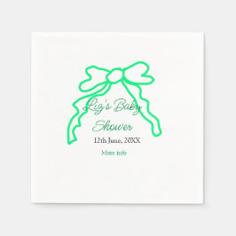 Grüne Buggreife Babydusche hinzufügen Datum modern Serviette