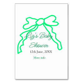 Grüne Buggreife Babydusche hinzufügen Datum modern Tischnummer