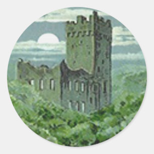 Grüne Burg Blarney Irland Runder Aufkleber