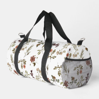 Grüne Burgunder-Wildblume Duffle Bag
