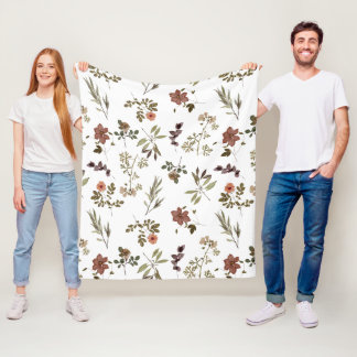 Grüne Burgunder-Wildblume Fleecedecke