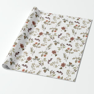 Grüne Burgunder-Wildblume Geschenkpapier