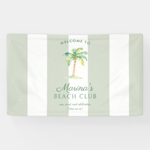 Grüne Cabana Streifen Palm Beach Club Willkommen Banner