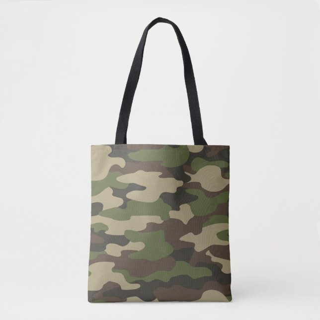 Grüne Camo-Armee-Monogramm-Tasche personalisiert Tasche (Vorderseite)
