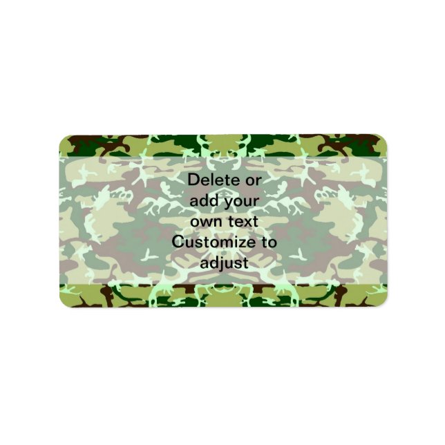 Grüne Camouflage Adressaufkleber (Vorne)