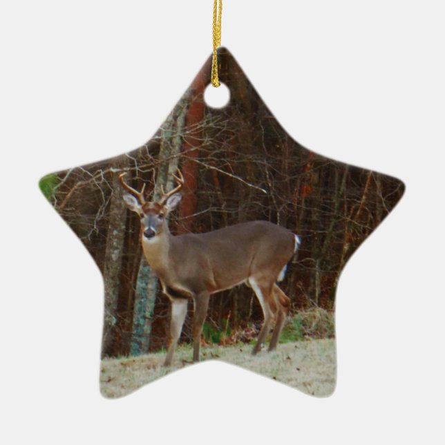 Grüne Camouflage, Camouflage Hirsche personalisier Keramik Ornament (Vorne)