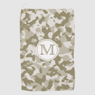 Grüne Camouflage Camouflage Muster Mit Monogramm Golfhandtuch