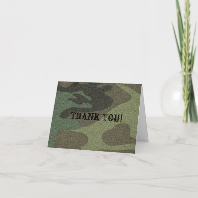 Grüne Camouflage - "danke" zu kardieren Dankeskarte (Vorderseite)