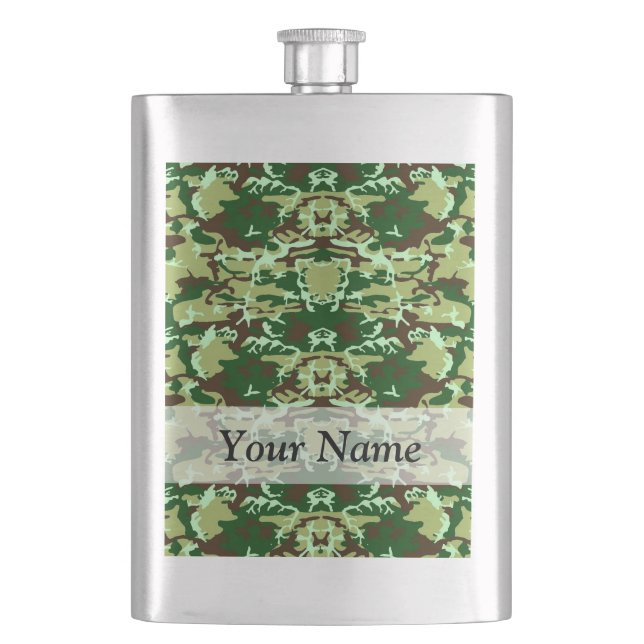 Grüne Camouflage Flachmann (Vorderseite)
