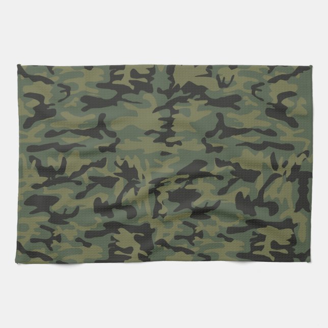 Grüne Camouflage Geschirrtuch (Horizontal)