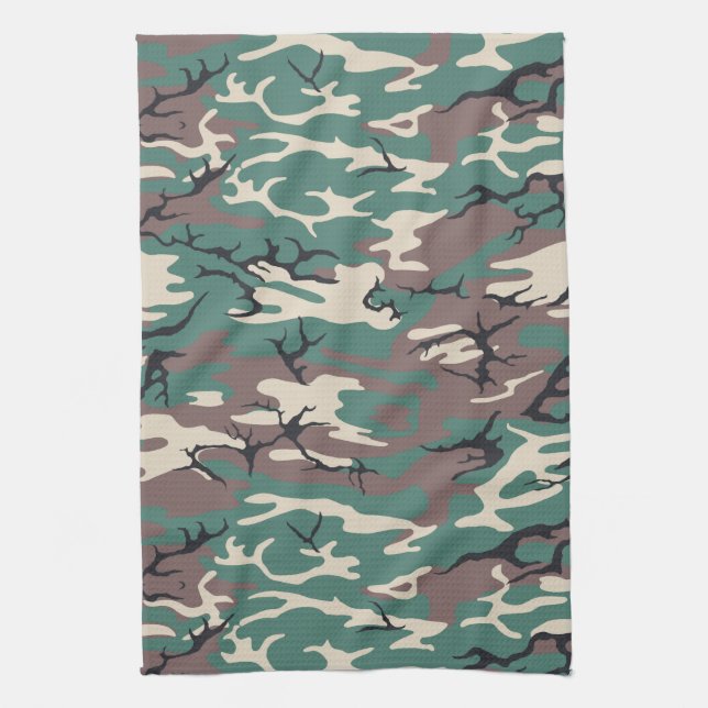 Grüne Camouflage Handtuch (Vertikal)