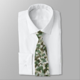 Grüne Camouflage in Erdtönen Krawatte